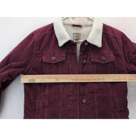Carhartt 100659 625 Sherpa Lined Button Up Corduroy Chore Jacket Women's S 4/6 - Picture 10 of 14